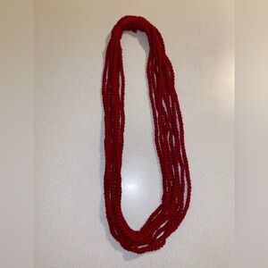 Hand braided cotton yarn rope chord layered lightweight scarf necklace